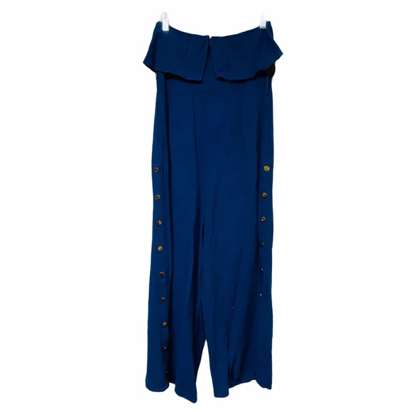Lulus Lanah Navy Blue Strapless Jumpsuit Culotte - Picture 8 of 12